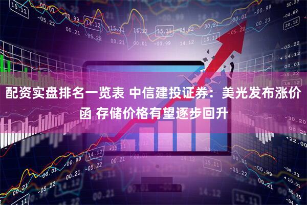 配资实盘排名一览表 中信建投证券：美光发布涨价函 存储价格有望逐步回升